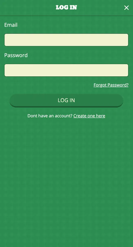 O'Reels login form on screen